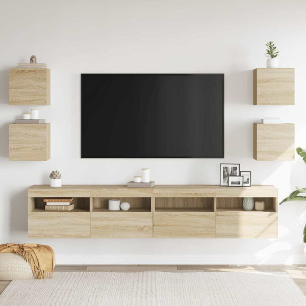 TV-Wandschränke Sonoma-Eiche, 4er-Set