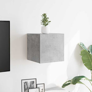 Betongrauer TV-Wandschrank 30,5x30x30 cm