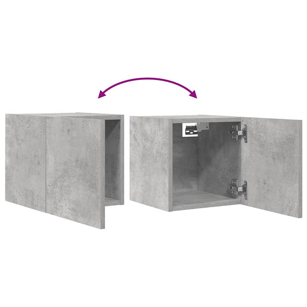 Betongrauer TV-Wandschrank 30,5x30x30 cm