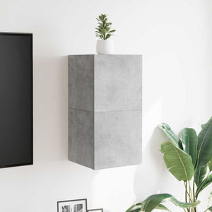Betongraue TV-Wandschränke, 2er-Set