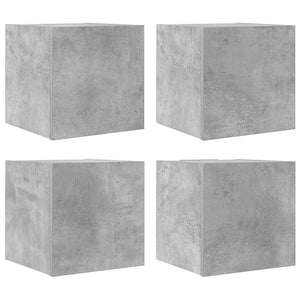 Betongraue TV-Wandschränke, 4er-Set