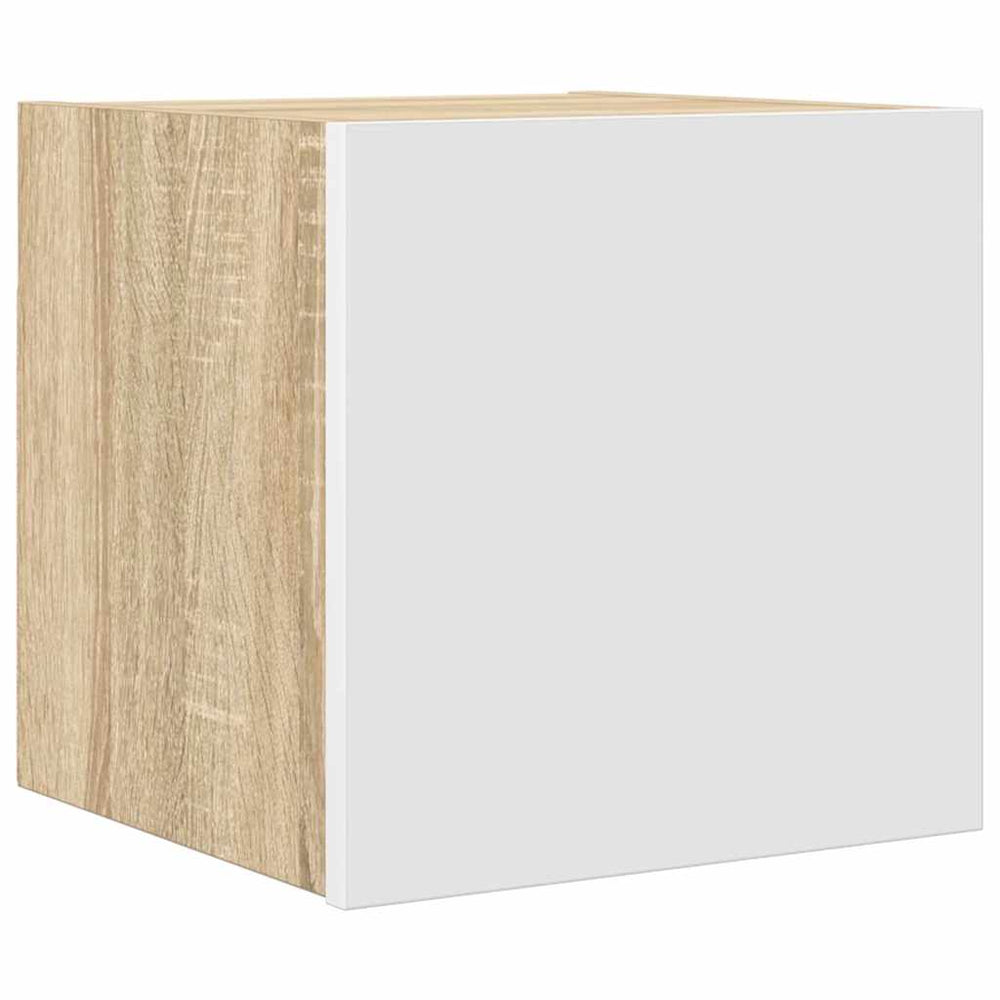 vidaXL Meuble TV mural Blanc Chêne Sonoma 30,5x30x30 cm