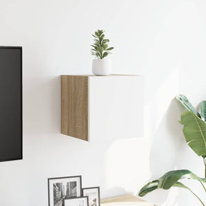 TV-Wandschrank Weiß Sonoma-Eiche 30,5 cm
