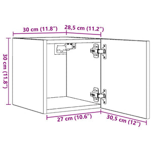 TV-Wandschrank Weiß Sonoma-Eiche 30,5 cm