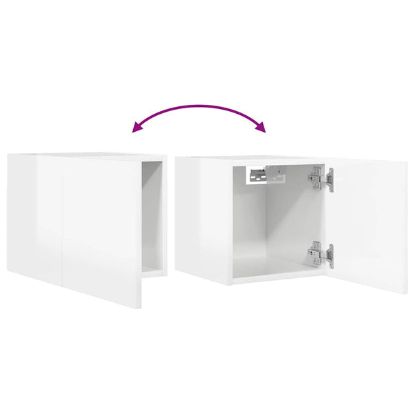 Hochglanz Weiß TV-Wandschrank 30,5x30 cm