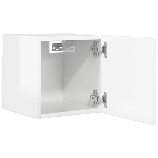 Hochglanz Weiß TV-Wandschrank 30,5x30 cm