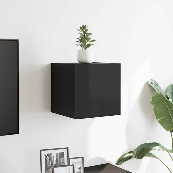 Hochglanz TV-Wandschrank Schwarz 30,5 cm
