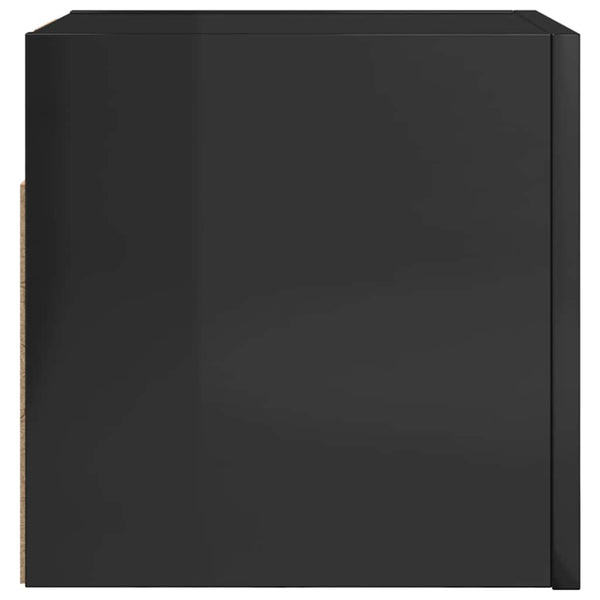 Hochglanz TV-Wandschrank Schwarz 30,5 cm