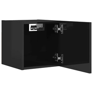 Hochglanz TV-Wandschrank Schwarz 30,5 cm