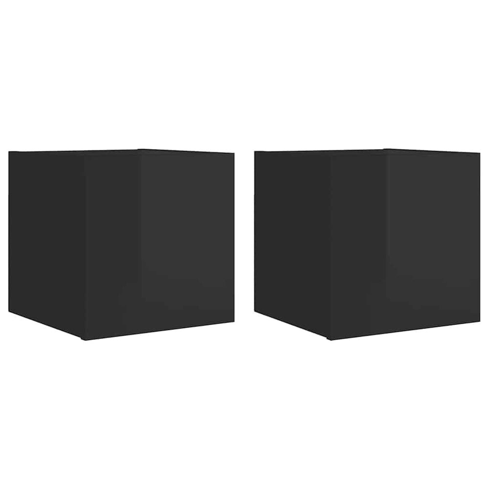 TV-Wandschränke Schwarz Hochglanz, 2er-Set