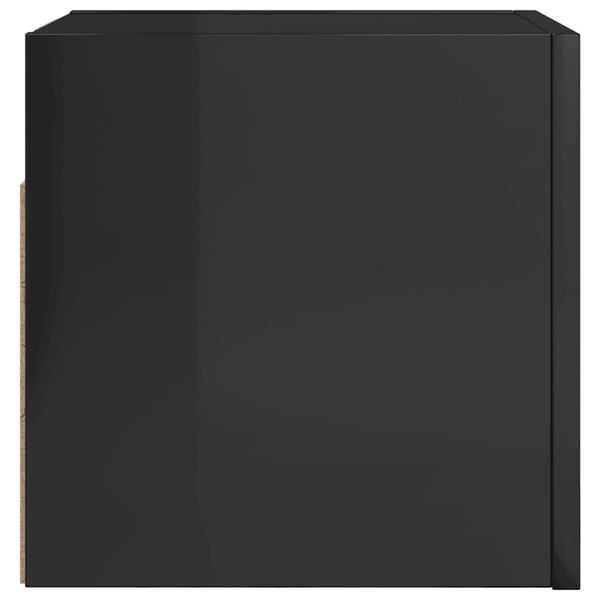 TV-Wandschränke Schwarz Hochglanz, 2er-Set