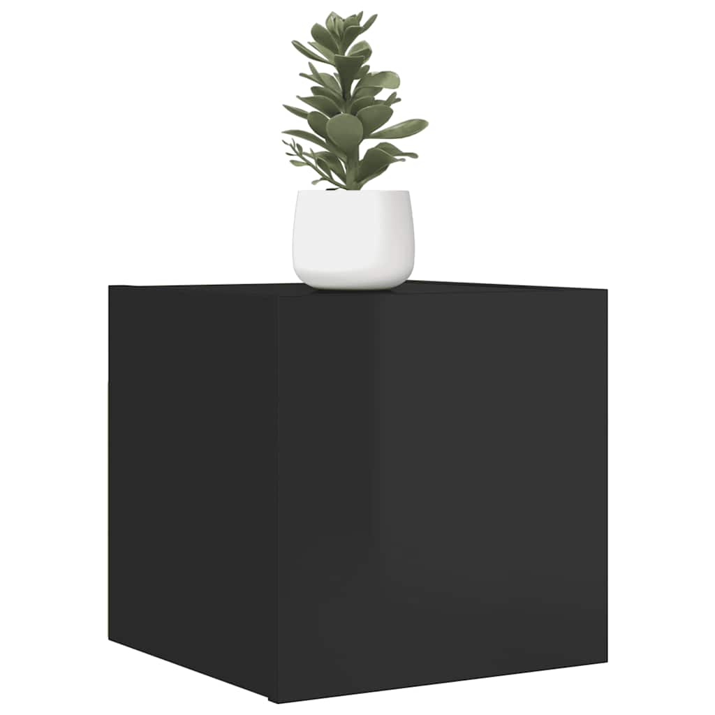TV-Wandschränke Schwarz Hochglanz, 2er-Set