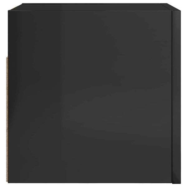 TV-Wandschränke, 4er Set, Hochglanz Schwarz