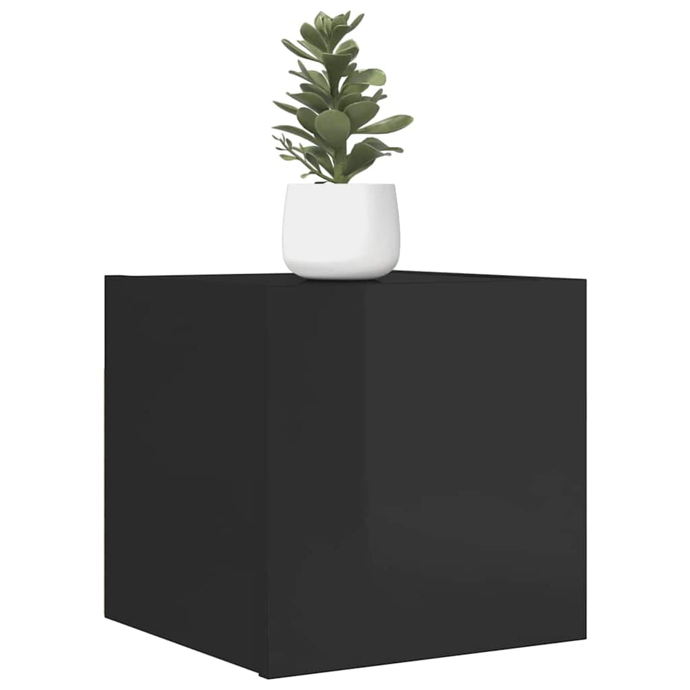 Meubles TV muraux vidaXL 4 pcs Noir brillant 30,5x30x30 cm