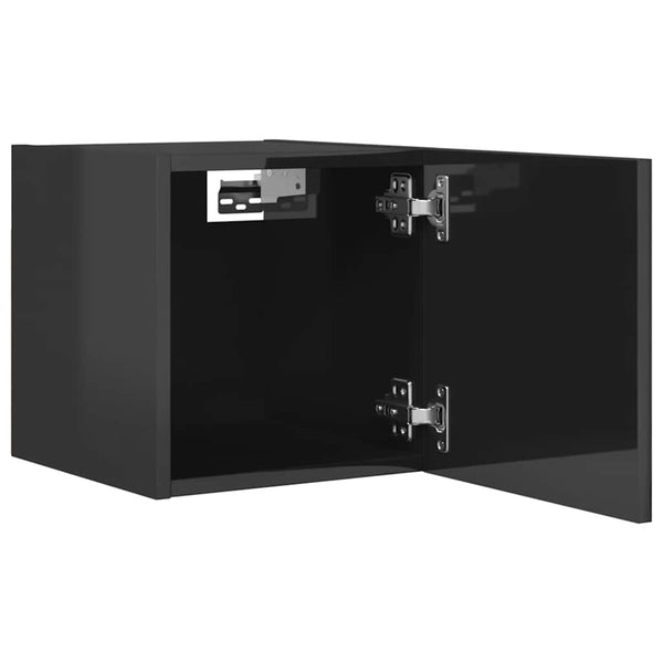 TV-Wandschrank, Hochglanz Grau, 30,5 cm