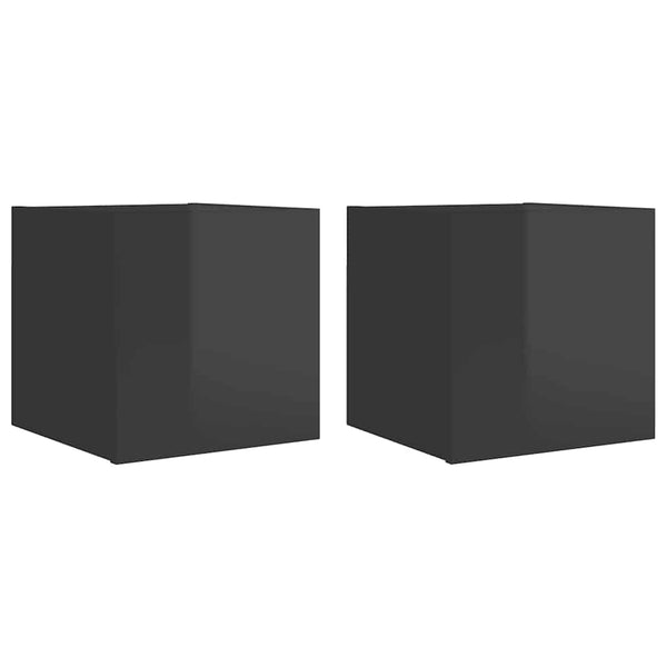 TV-Wandschränke, Hochglanz-Grau, 2er-Set