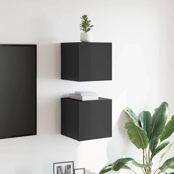 TV-Wandschränke, Hochglanz-Grau, 2er-Set