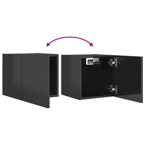 TV-Wandschränke, Hochglanz-Grau, 2er-Set
