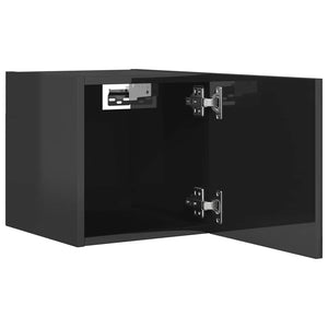 TV-Wandschränke, Hochglanz-Grau, 2er-Set