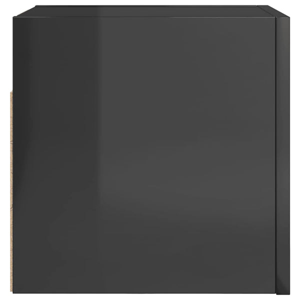 TV-Wandschränke Grau Hochglanz, 4er Set
