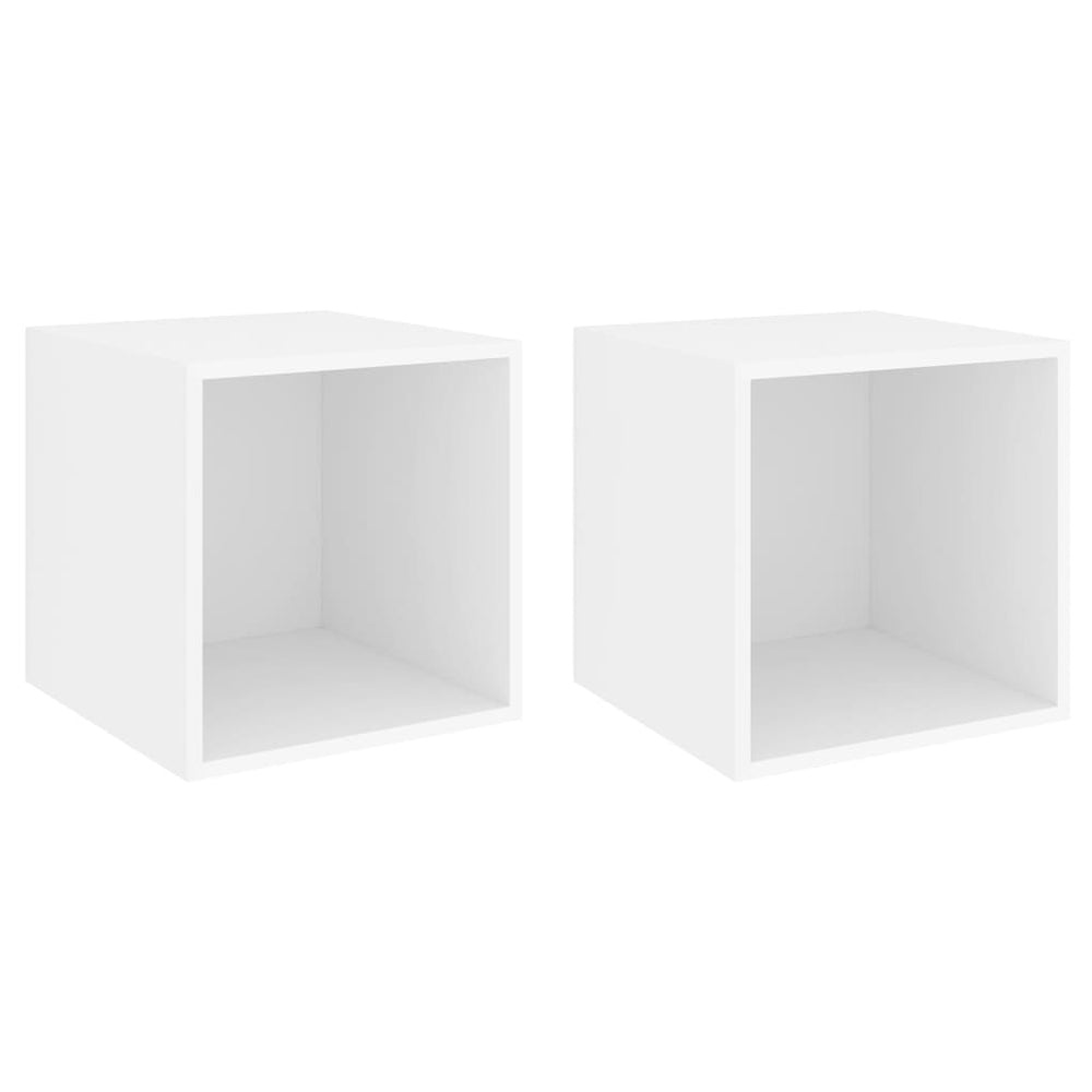vidaXL Armoires murales 2 pcs Blanc 37x37x37 cm Bois d'ingénierie