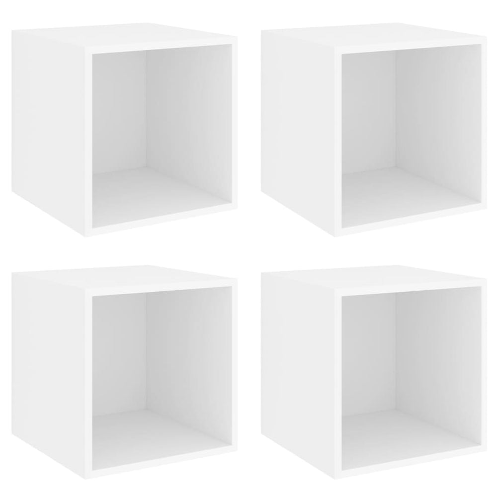 vidaXL Armoires murales 4 pcs Blanc 37x37x37 cm Bois d'ingénierie