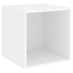 Weiße Wandschränke, 4er-Set, 37x37x37 cm