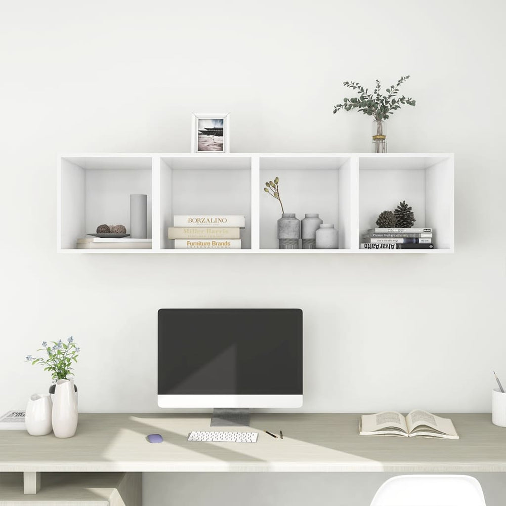vidaXL Armoires murales 4 pcs Blanc 37x37x37 cm Bois d'ingénierie
