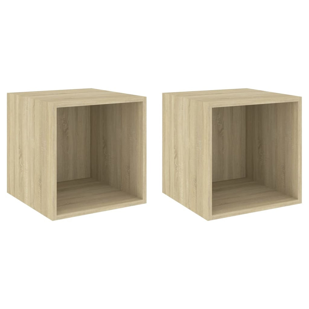 vidaXL Armoires murales 2 pcs Chêne sonoma 37x37x37 cm Bois d'ingénierie