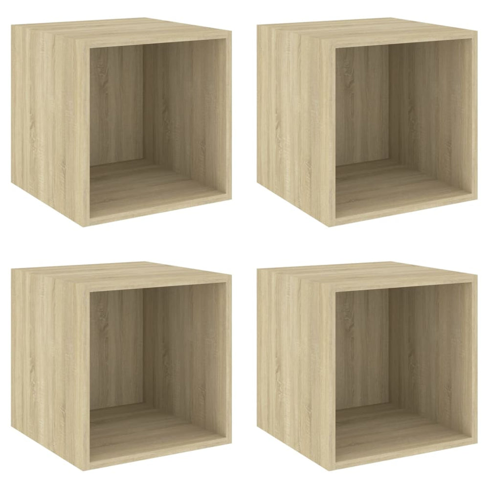 vidaXL Armoires murales 4 pcs Chêne Sonoma 37x37x37 cm Bois d'ingénierie
