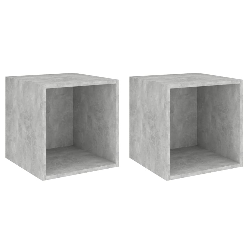 vidaXL Armoires murales 2 pcs Gris béton 37x37x37 cm Bois d'ingénierie