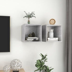 Betongraue Wandschränke, 2er-Set