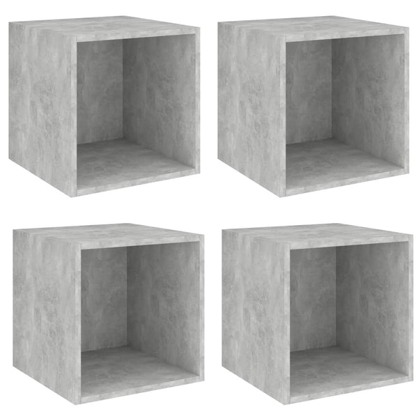 Wandschränke 4er Set Betongrau 37x37 cm
