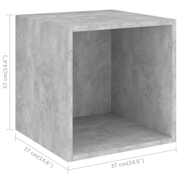 Wandschränke 4er Set Betongrau 37x37 cm