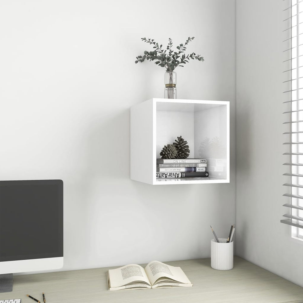 vidaXL Meuble haut mural blanc brillant 37x37x37 cm bois d'ingénierie