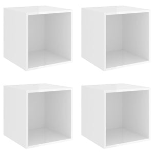 Wandschränke Hochglanz Weiß, 4er Set