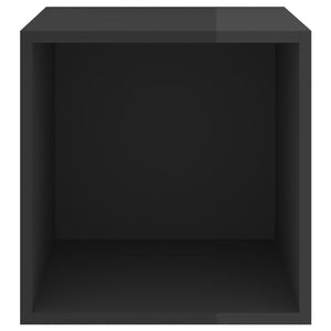Wandschränke Schwarz Hochglanz, 2er Set
