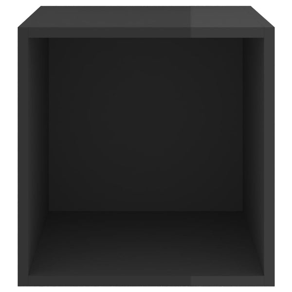 Wandschränke Schwarz Hochglanz, 2er Set