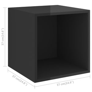 Wandschränke Schwarz Hochglanz, 2er Set