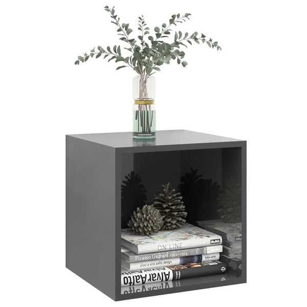 Hochglanz-Grauer Wandschrank 37x37x37 cm