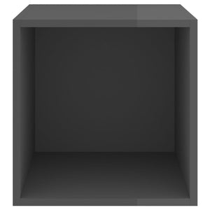 Hochglanz-Grauer Wandschrank 37x37x37 cm