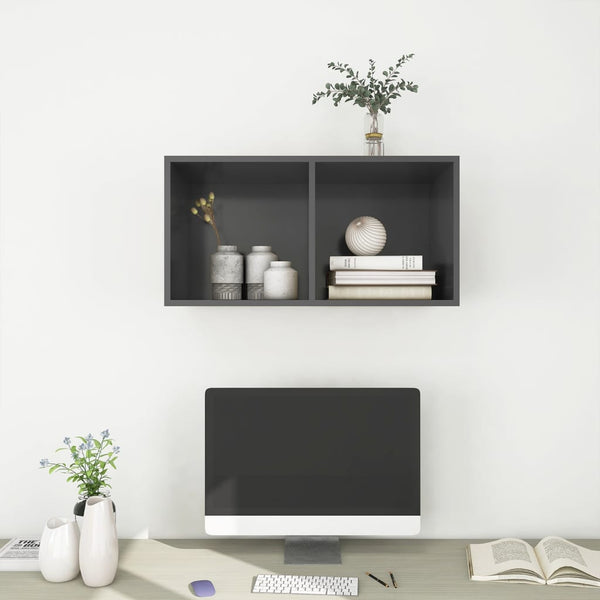 Grauer TV-Wandschrank 37x72 cm