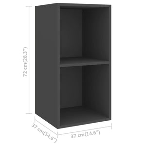 Grauer TV-Wandschrank 37x72 cm