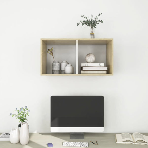 TV-Wandschrank Sonoma Eiche/Weiß 37x72 cm