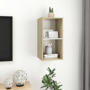 TV-Wandschrank Sonoma Eiche/Weiß 37x72 cm