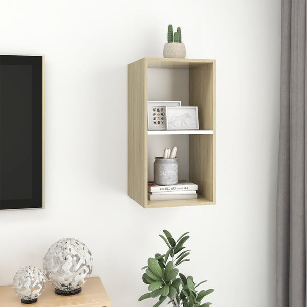 TV-Wandschrank Sonoma Eiche/Weiß 37x72 cm