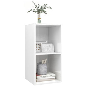 TV-Wandschrank, Hochglanz Weiß, 37x72 cm