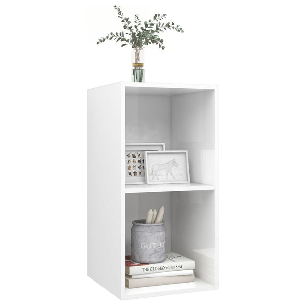 TV-Wandschrank, Hochglanz Weiß, 37x72 cm