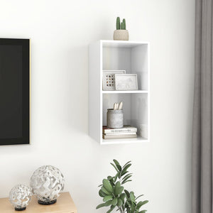 TV-Wandschrank, Hochglanz Weiß, 37x72 cm