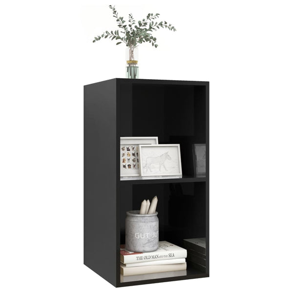 TV-Wandschrank, Hochglanz Schwarz, 37x72 cm